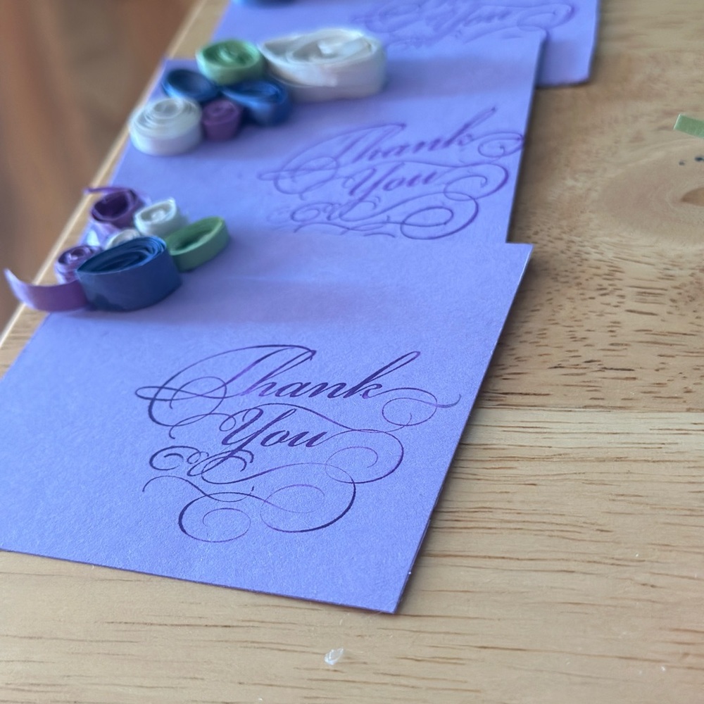 25 Handprinted thank you tags!
